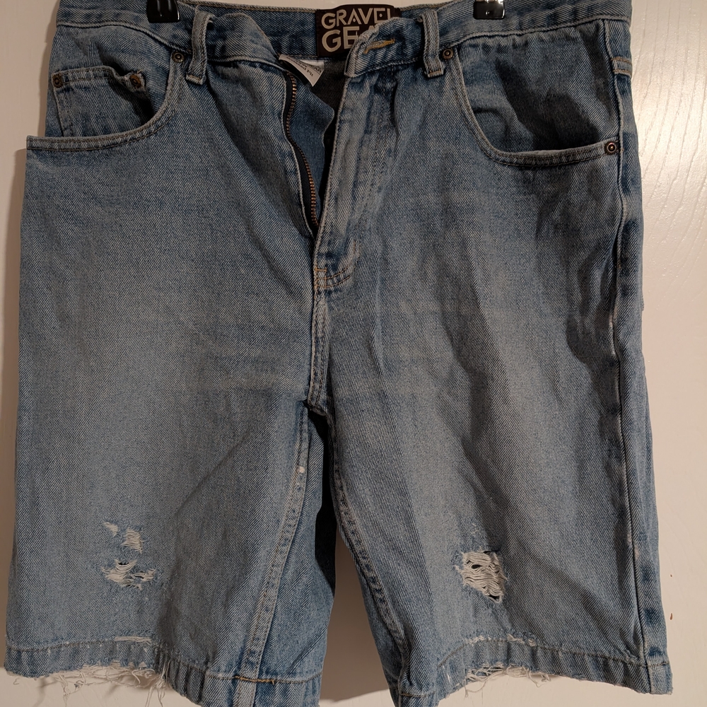 Gravel Gear Distressed Blue Jean Shorts